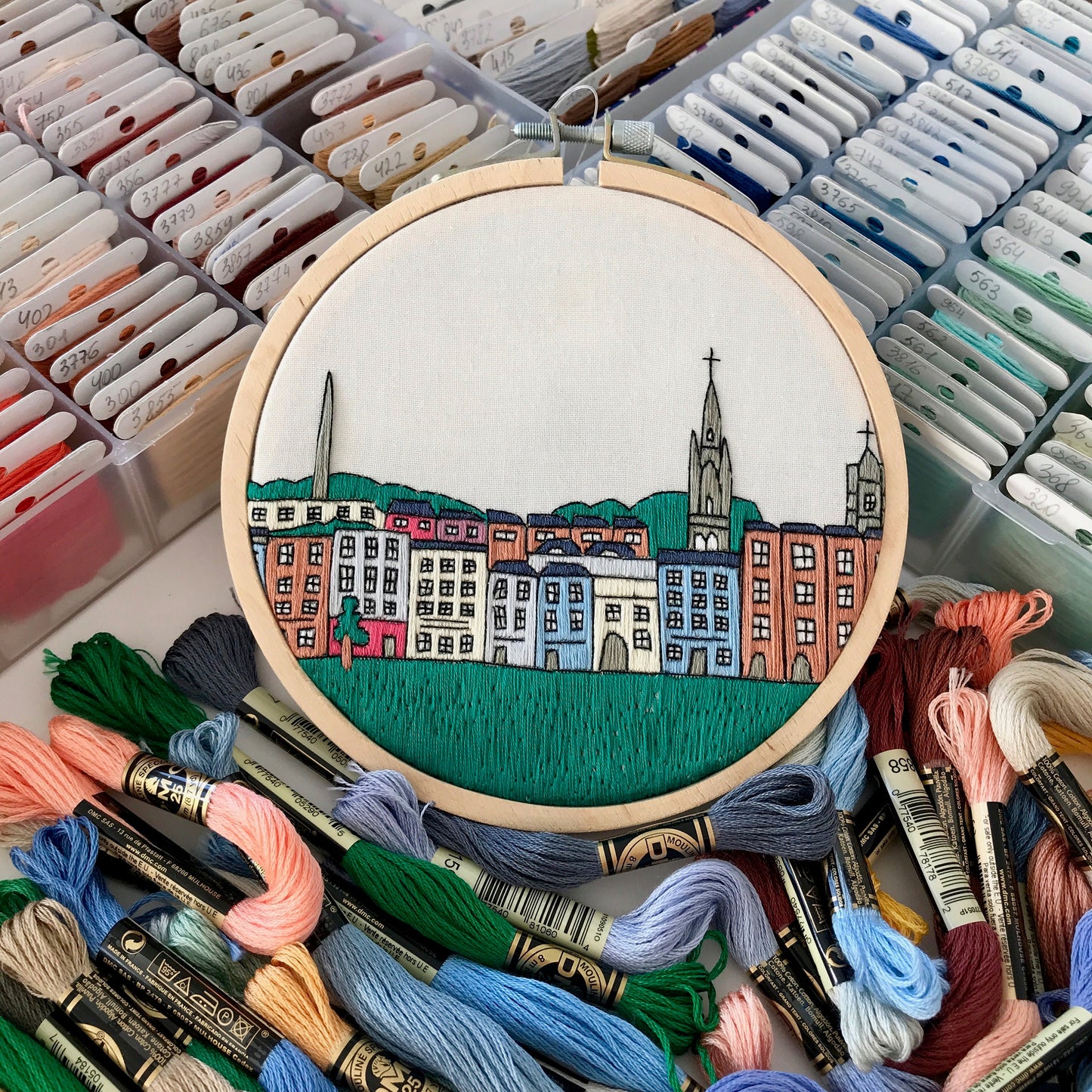 Dublin, Ireland, Cityscape - Hand Embroidery Pattern (PDF)