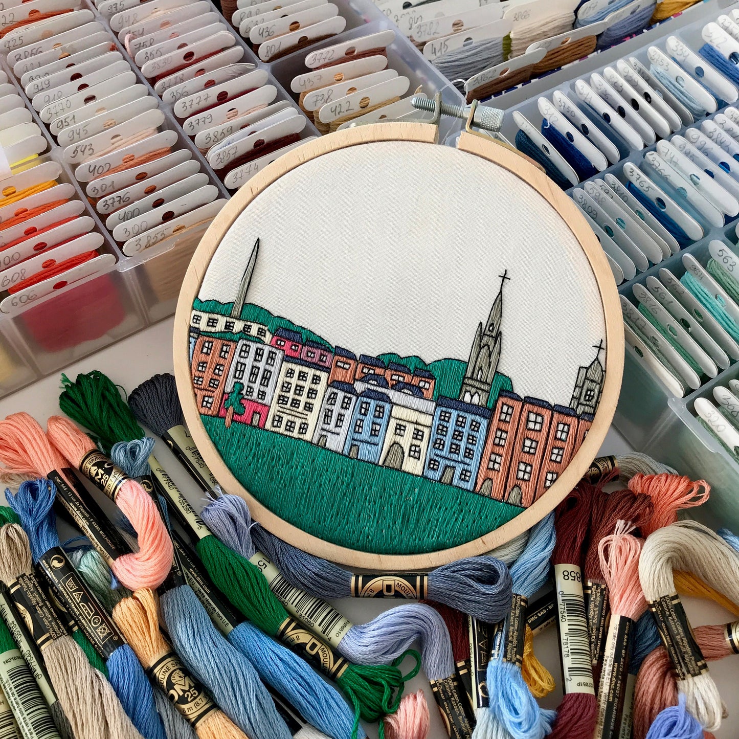 Dublin, Ireland, Cityscape - Hand Embroidery Pattern (PDF)