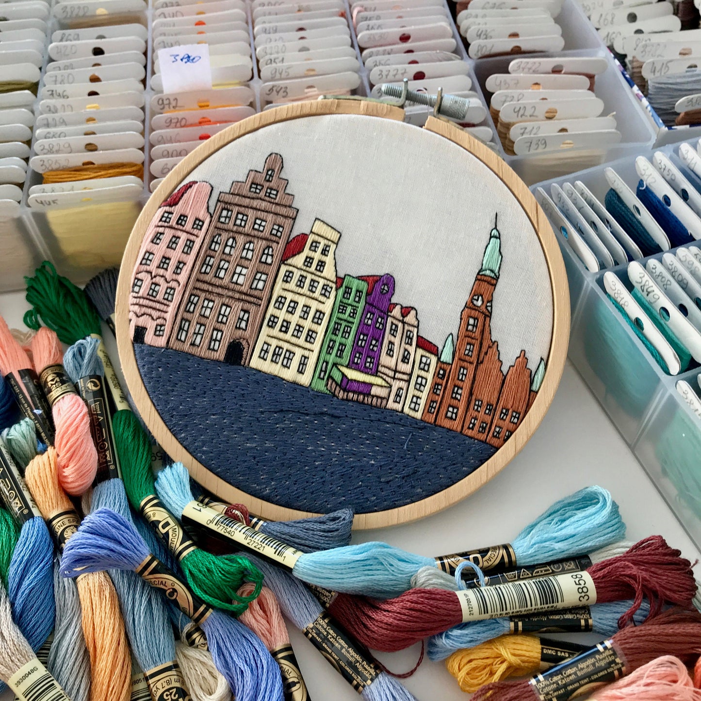 Wroclaw, Poland, Cityscape - Hand Embroidery Pattern (PDF)