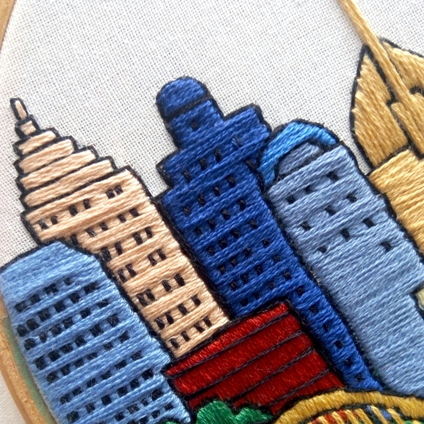 Pittsburgh, PA, Cityscape - Hand Embroidery Pattern (PDF)