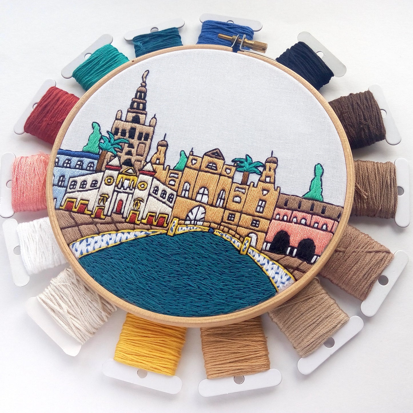 Seville, Spain, Cityscape - Hand Embroidery Pattern (PDF)