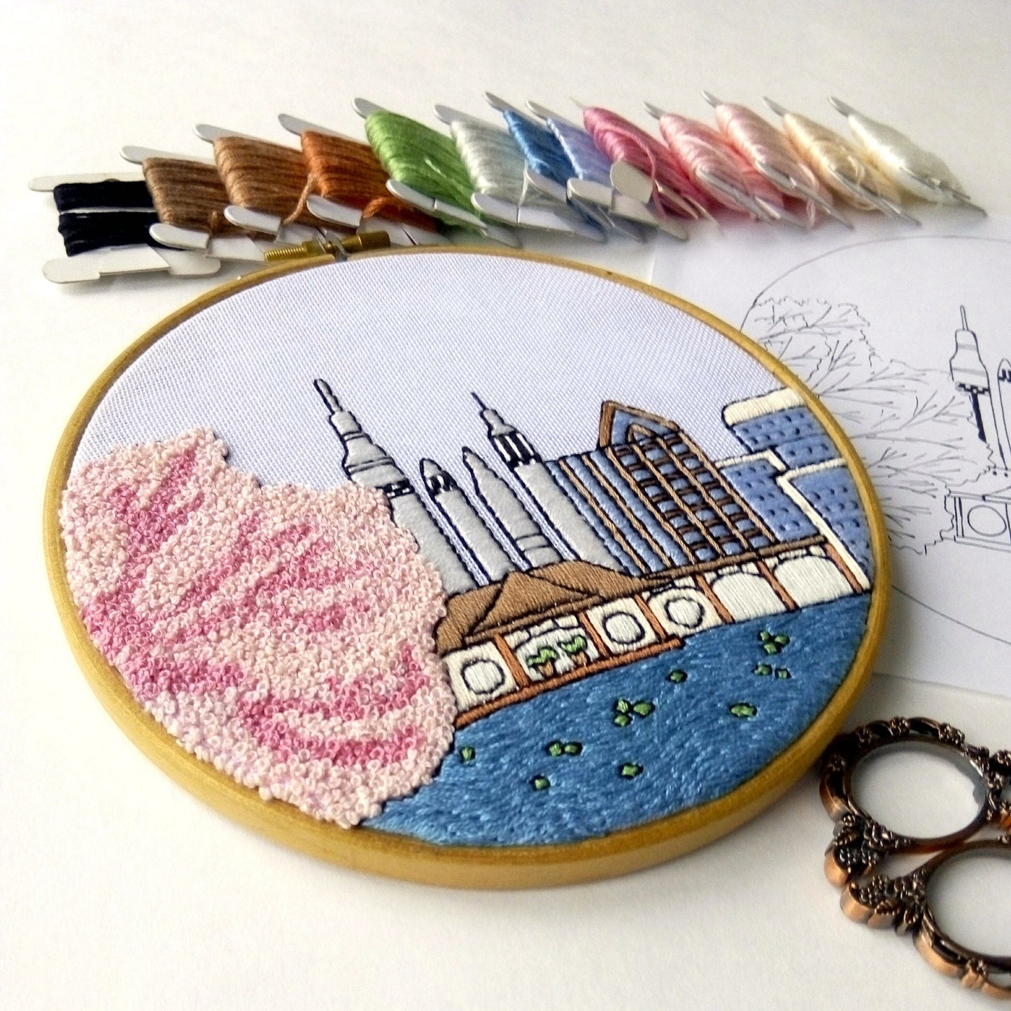 Huntsville, AL, Landscape - Hand Embroidery Pattern (PDF)