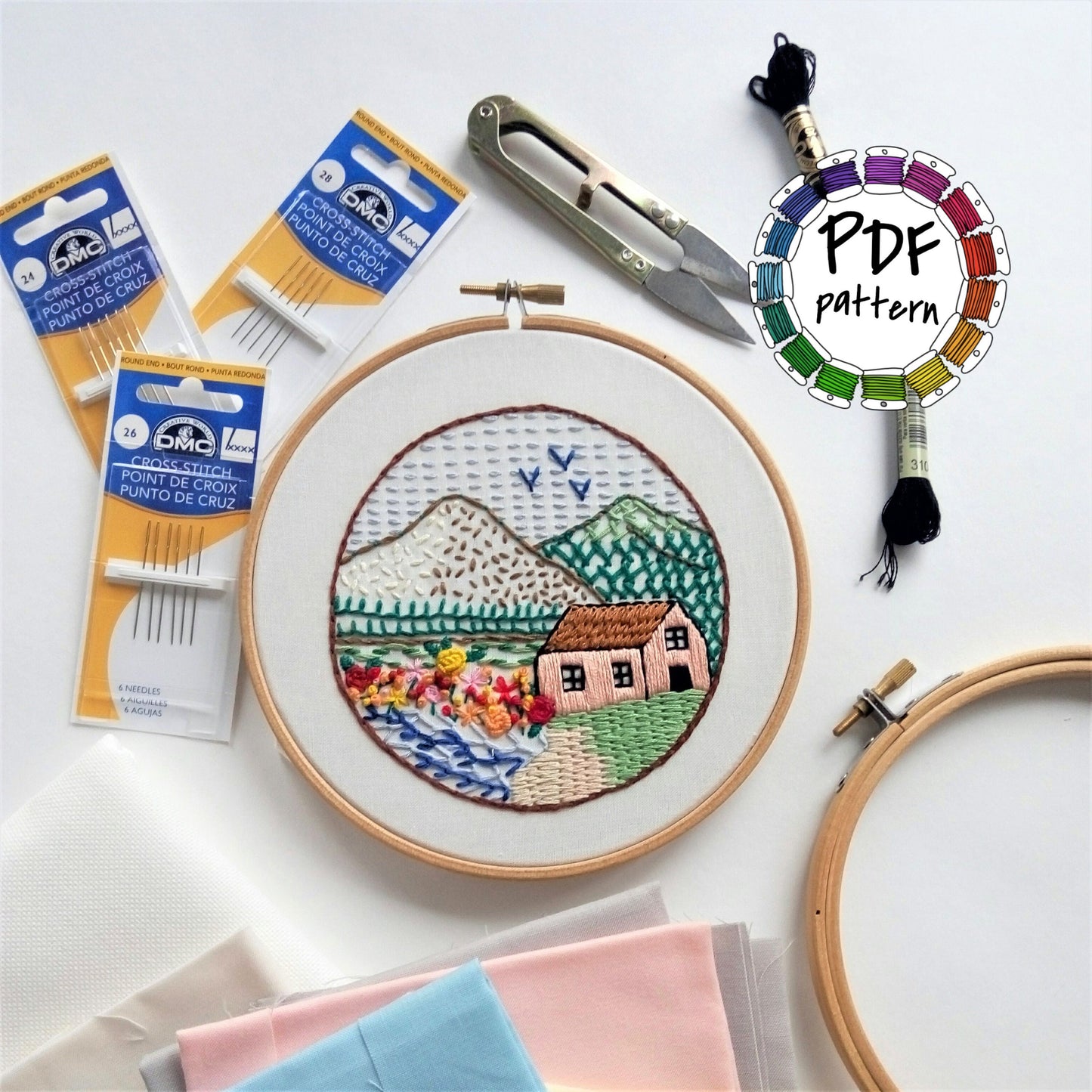 21 Stitch Sampler - Hand Embroidery Pattern (PDF)
