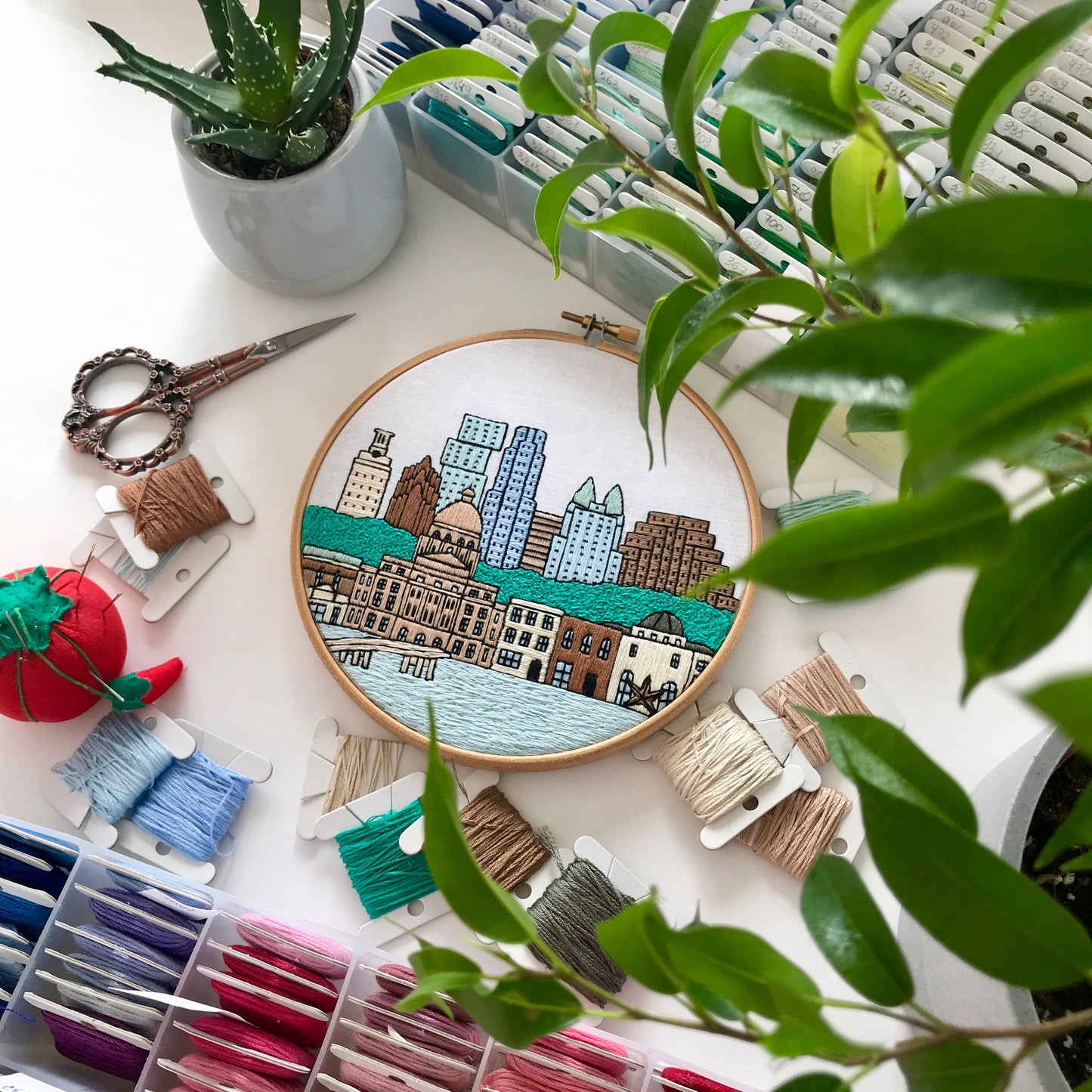 Austin, TX, Cityscape - Hand Embroidery Pattern (PDF)