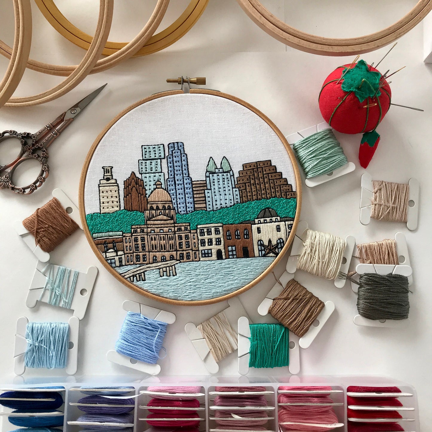 Austin, TX, Cityscape - Hand Embroidery Pattern (PDF)