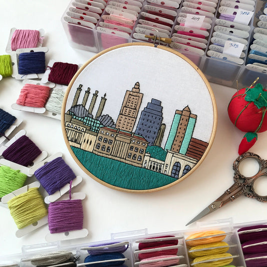 Kansas City, MO, Cityscape - Hand Embroidery Pattern (PDF) faimyxstitch.com