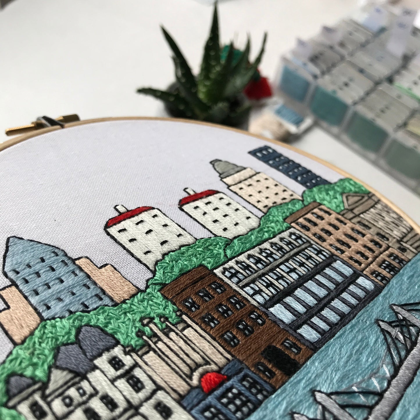 Louisville, KY, Cityscape - Hand Embroidery Pattern (PDF)
