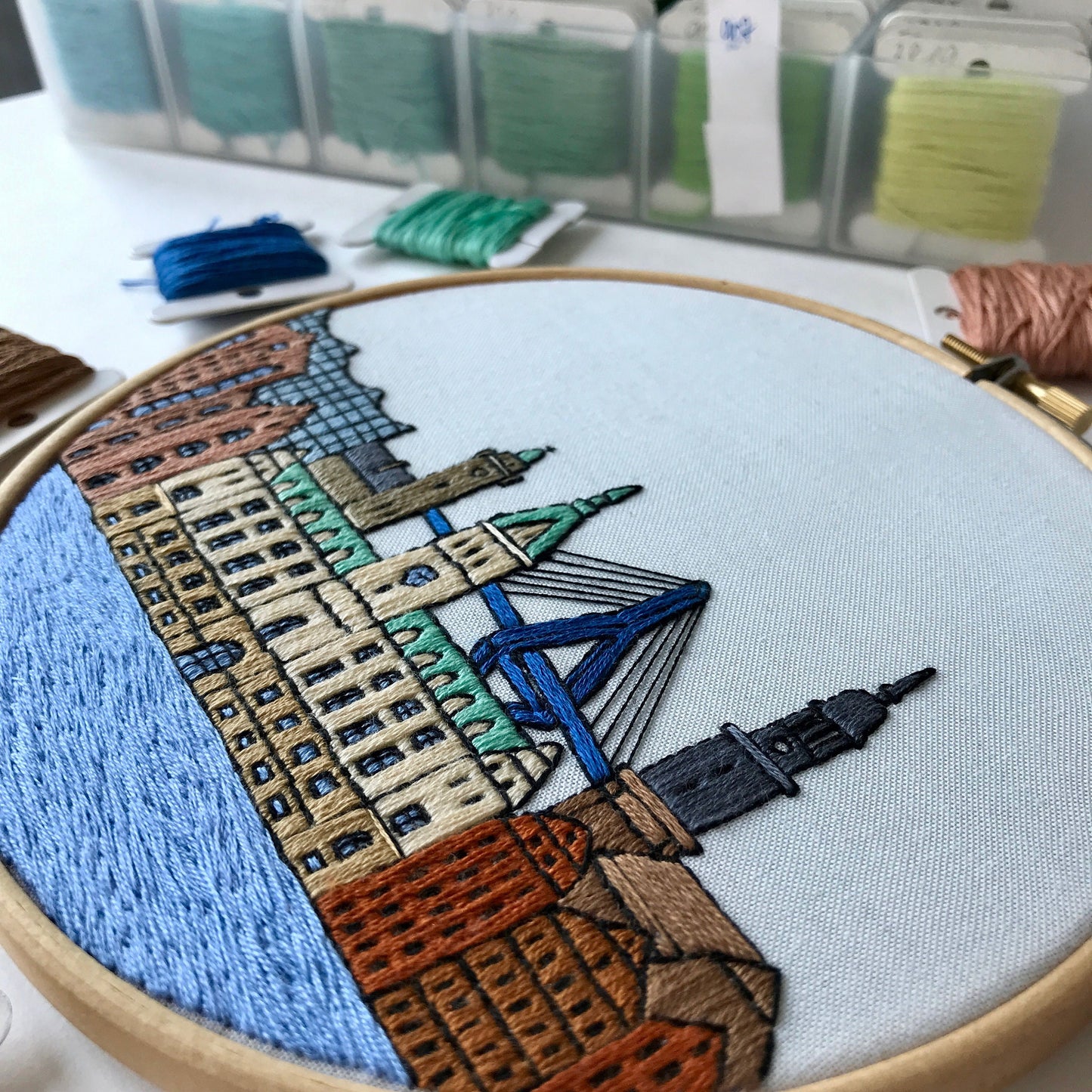 Hamburg, Germany, Cityscape - Hand Embroidery Pattern (PDF)