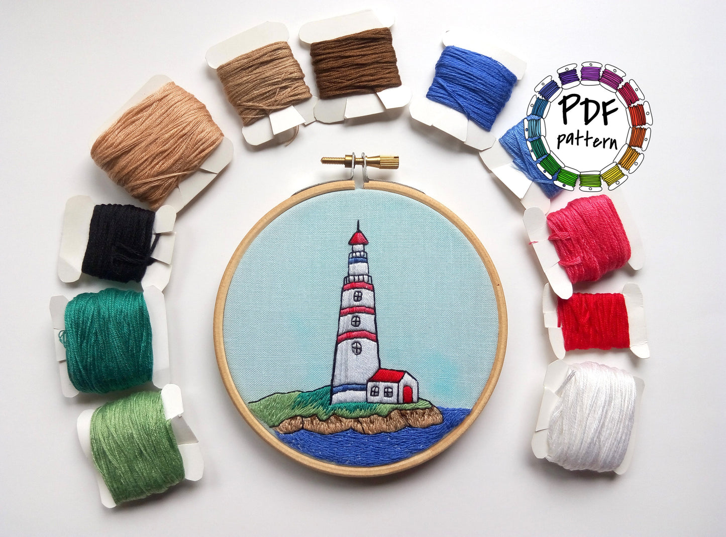Lighthouse, Hand Embroidery Pattern (PDF)