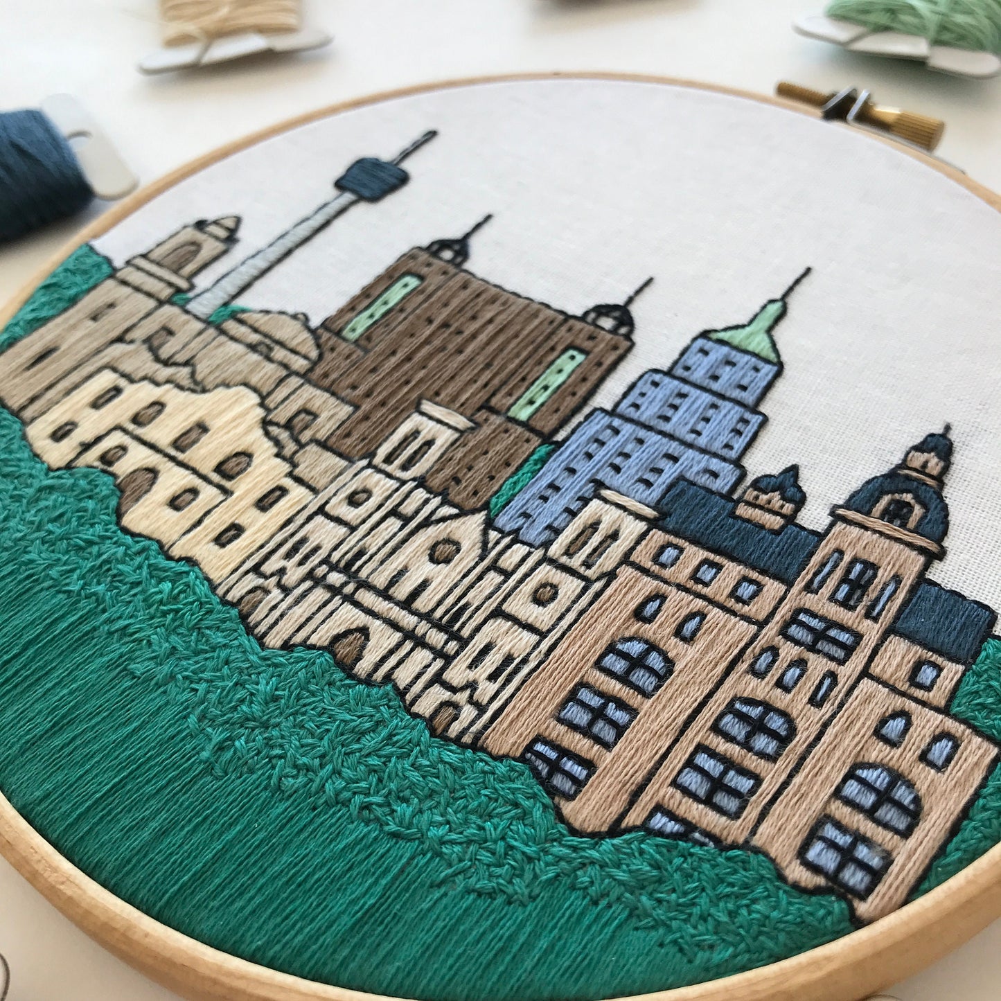 San Antonio, TX, Cityscape - Hand Embroidery Pattern (PDF)