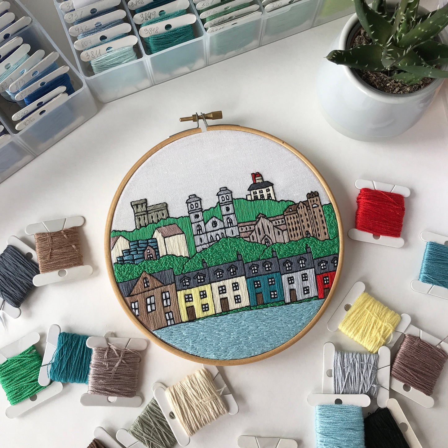 St. John's Newfoundland, Canada, Cityscape - Hand Embroidery Pattern (PDF)