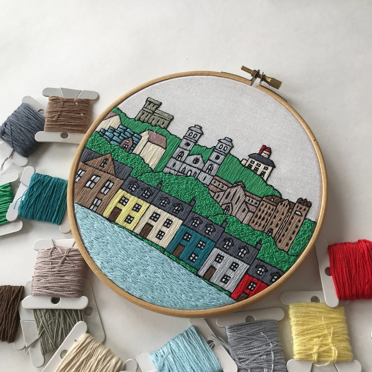 St. John's Newfoundland, Canada, Cityscape - Hand Embroidery Pattern (PDF)