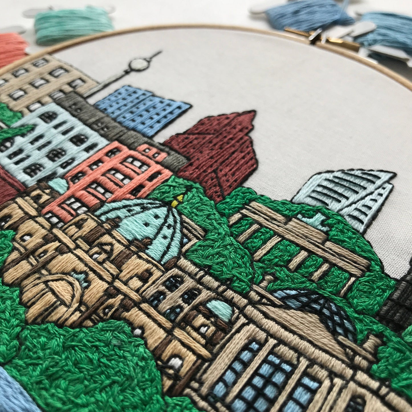 Berlin, Germany, Cityscape - Hand Embroidery Pattern (PDF)