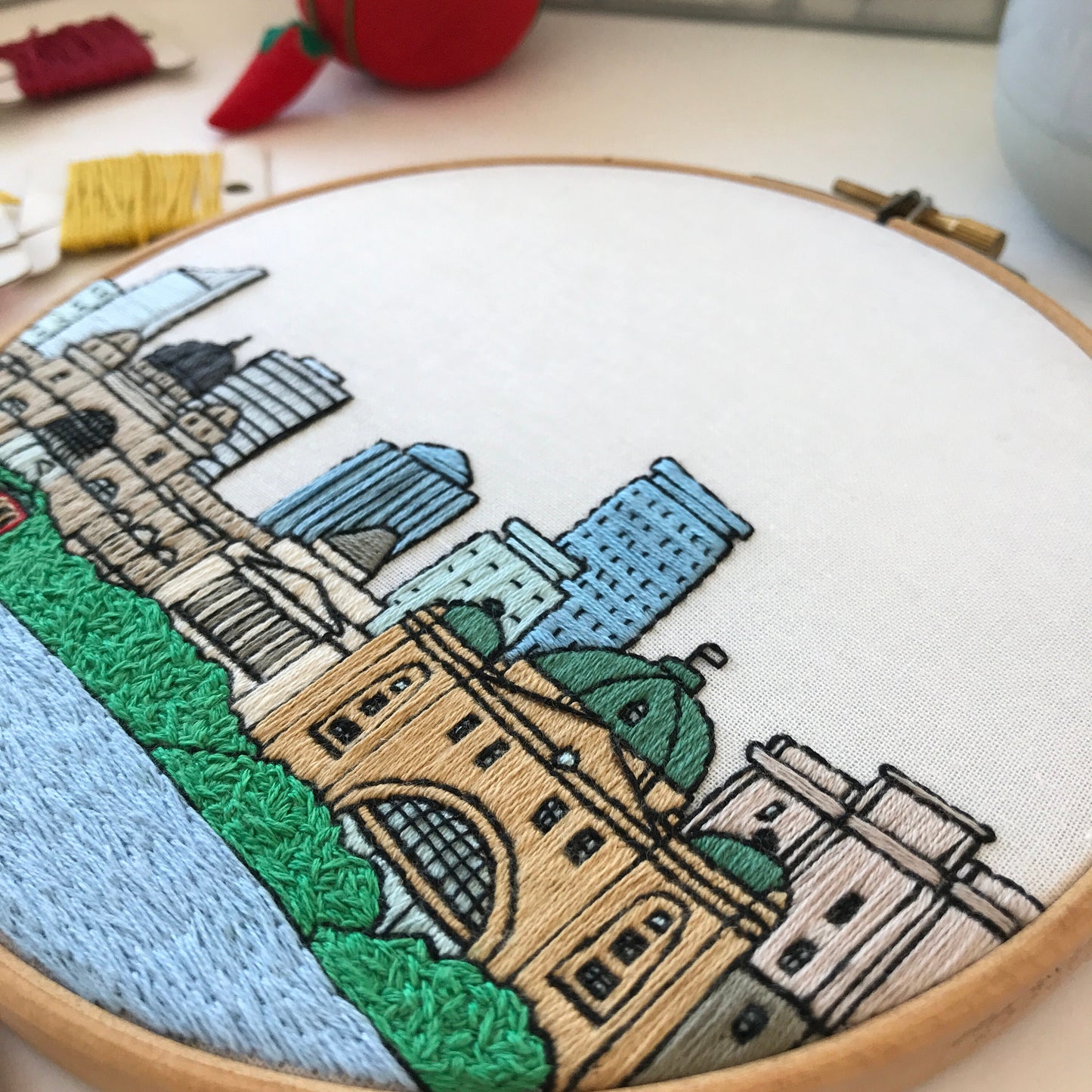 Melbourne, Australia, Cityscape - Hand Embroidery Pattern (PDF)