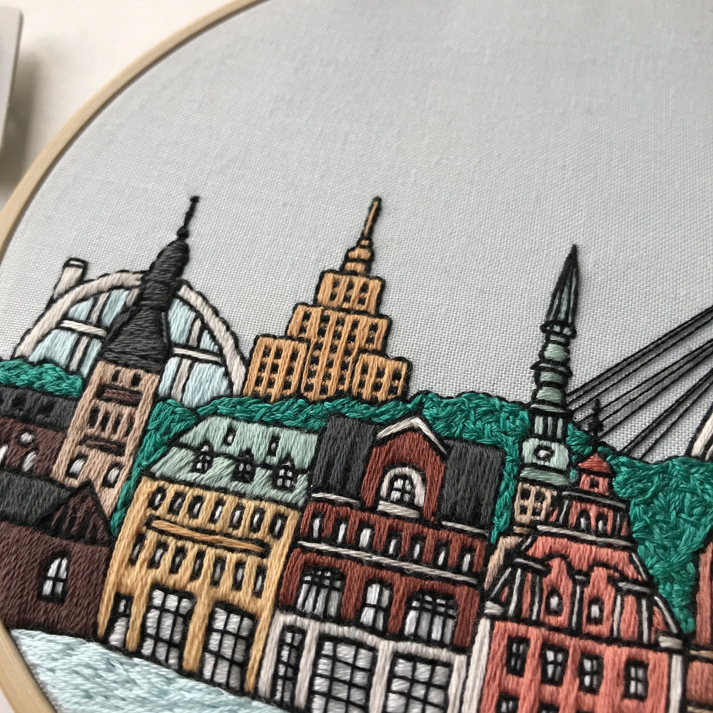 Riga, Latvia, Cityscape - Hand Embroidery Pattern (PDF)