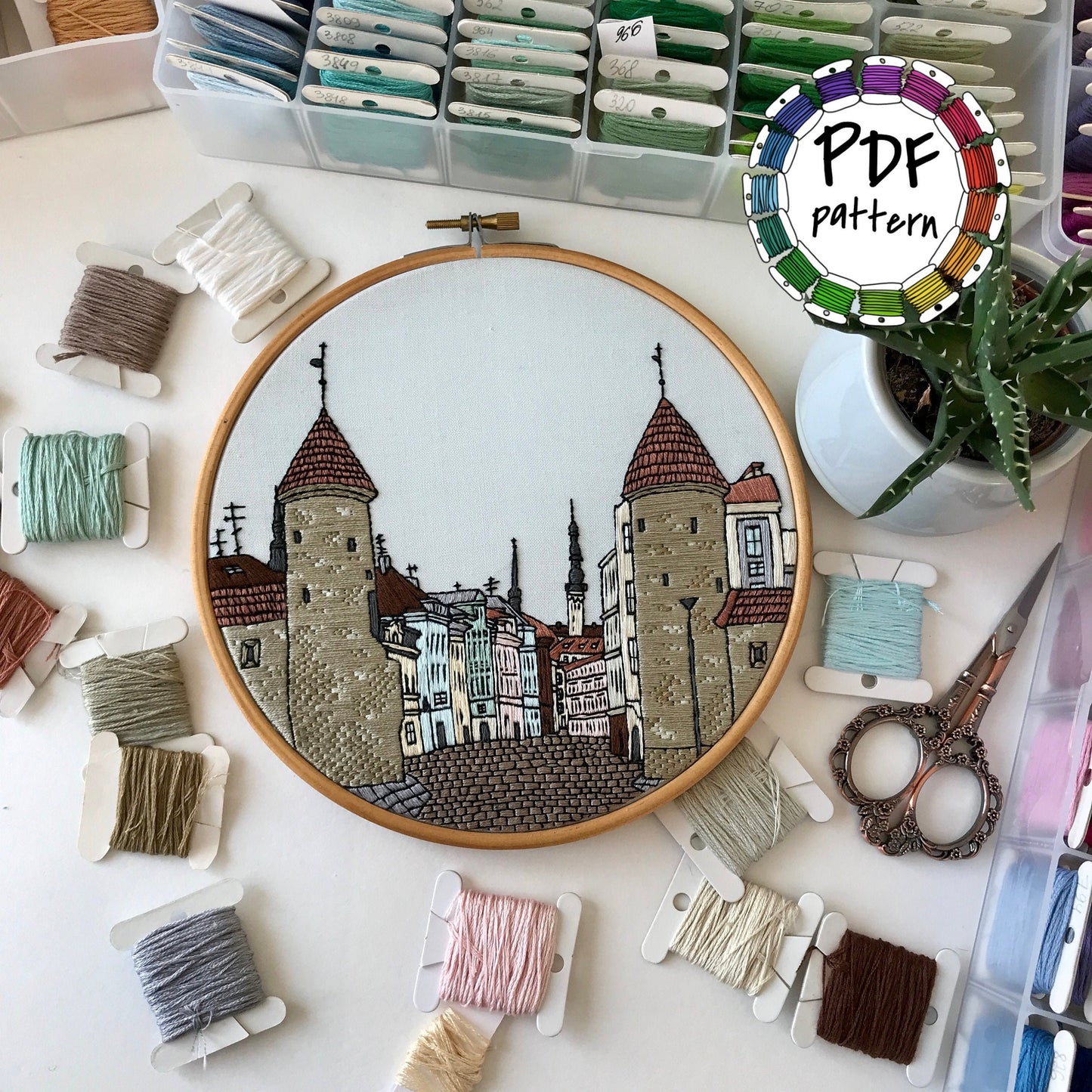 Tallinn, Estonia, Architecture - Hand Embroidery Pattern (PDF)