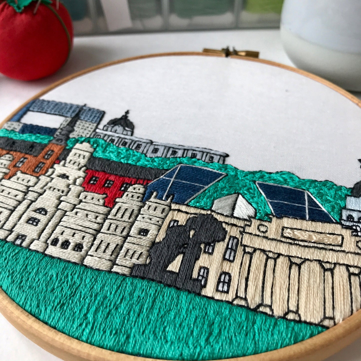 Madrid, Spain, Cityscape - Hand Embroidery Pattern (PDF)
