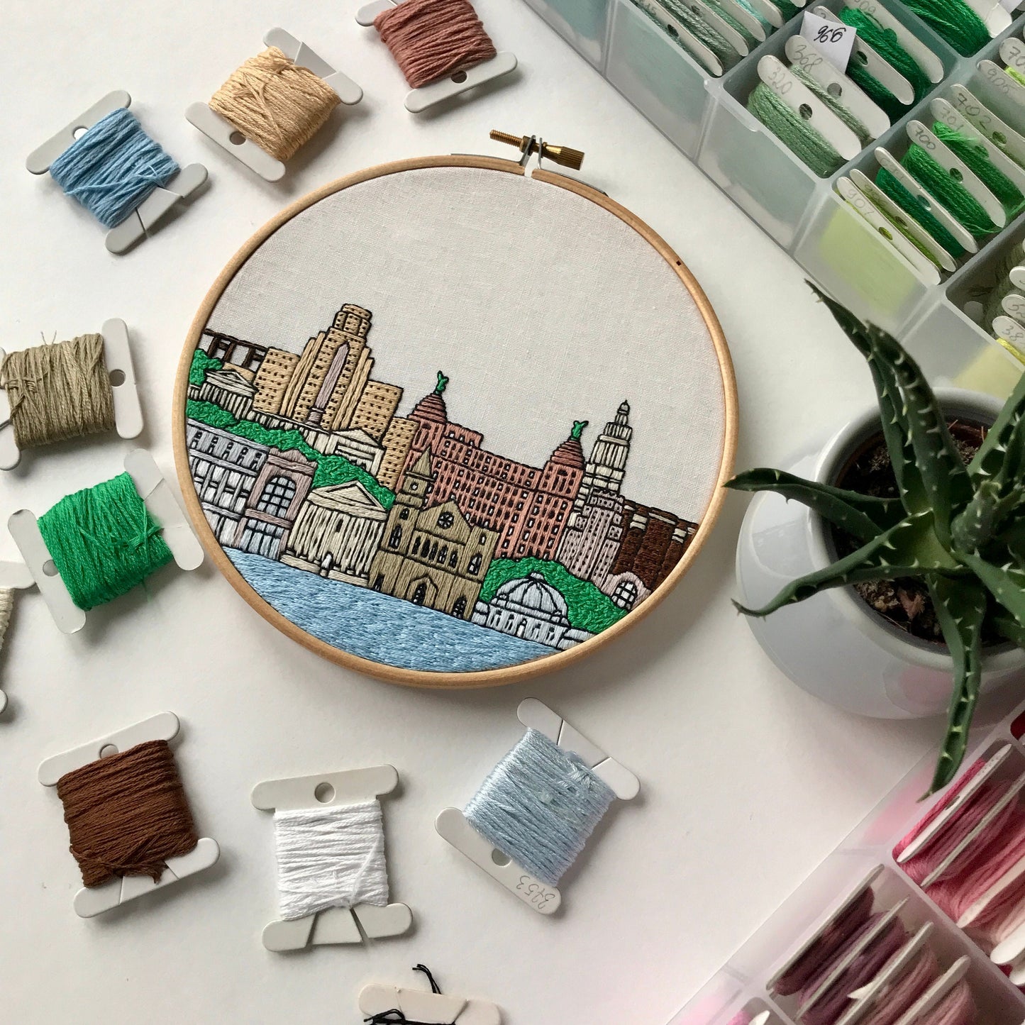Buffalo, NY, Cityscape - Hand Embroidery Pattern (PDF)