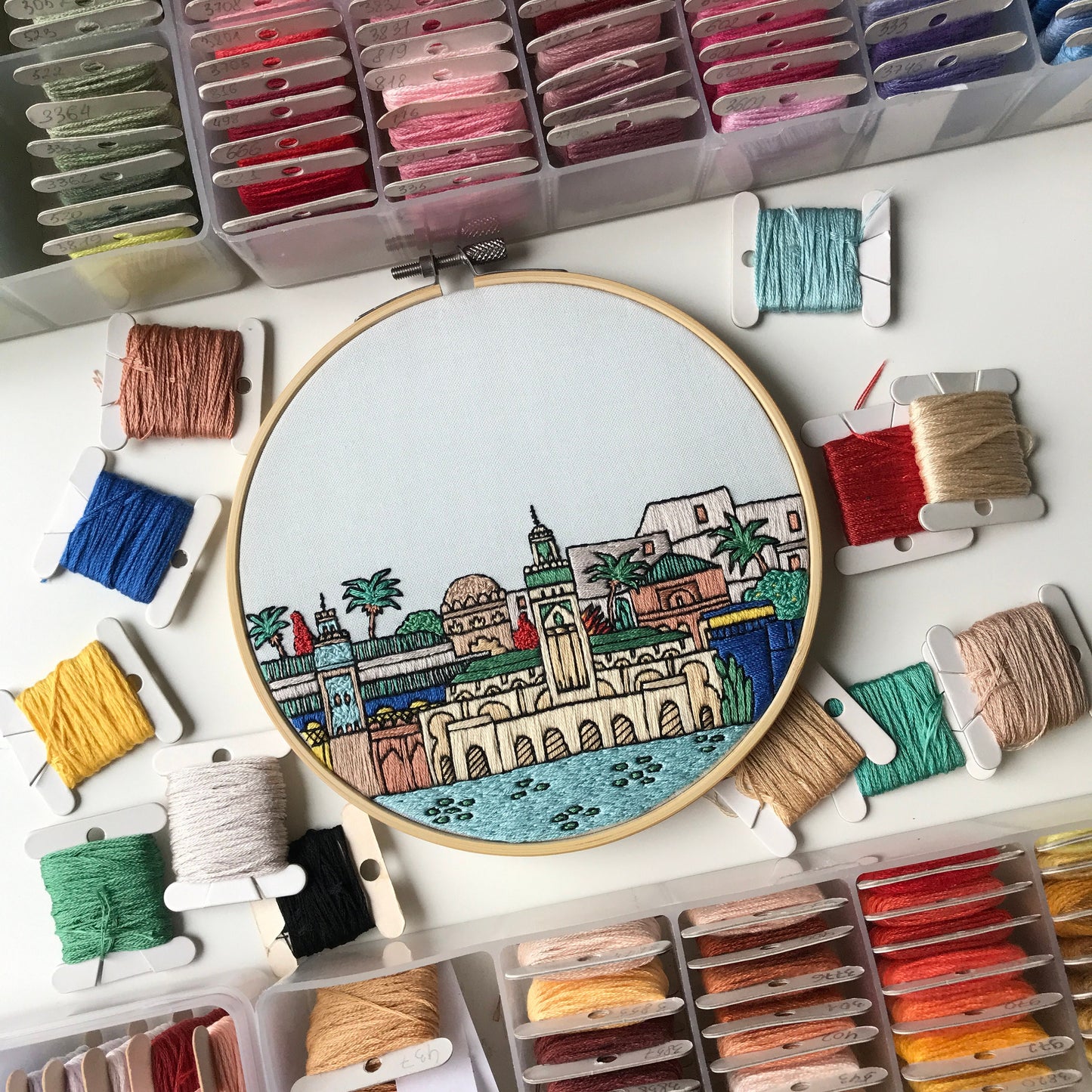 Marrakesh, Morocco, Landmarks - Hand Embroidery Pattern (PDF)