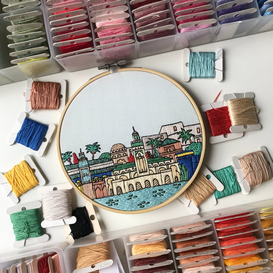 Marrakesh, Morocco, Landmarks - Hand Embroidery Pattern (PDF) faimyxstitch.com