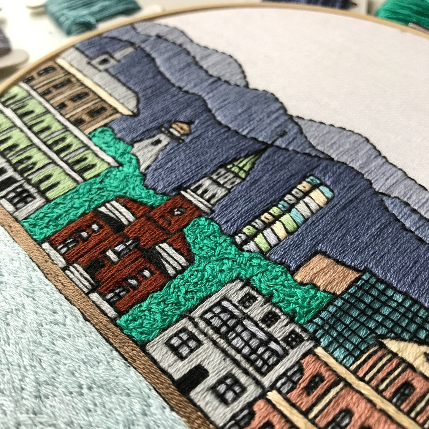 Burlington, VT, Cityscape - Hand Embroidery Pattern (PDF)