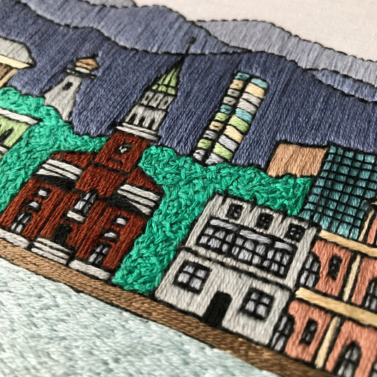 Burlington, VT, Cityscape - Hand Embroidery Pattern (PDF) faimyxstitch.com