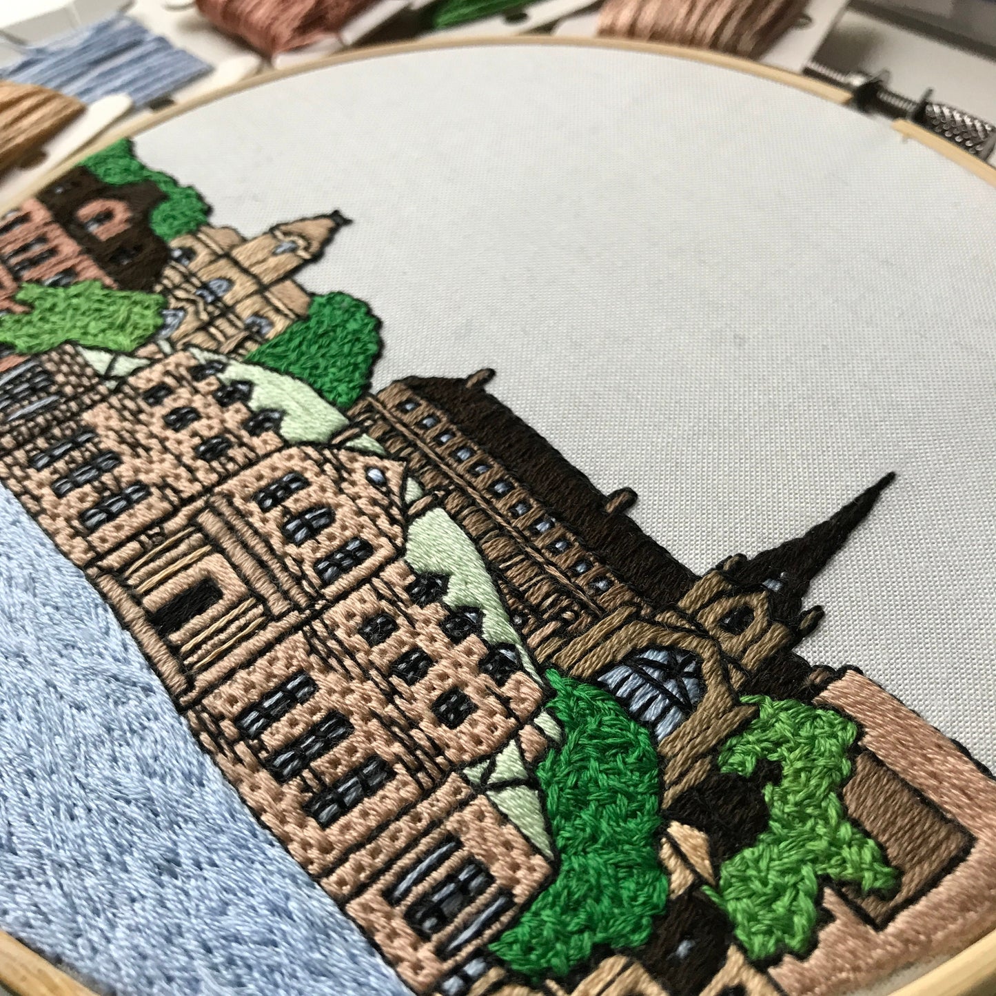 Fredericton, Canada, Cityscape - Hand Embroidery Pattern (PDF)