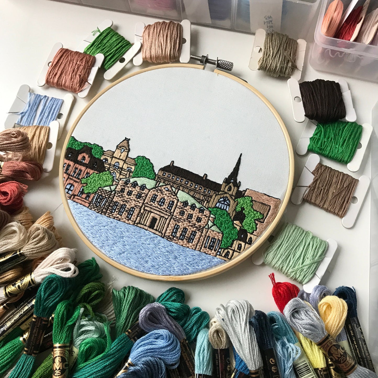 Fredericton, Canada, Cityscape - Hand Embroidery Pattern (PDF)