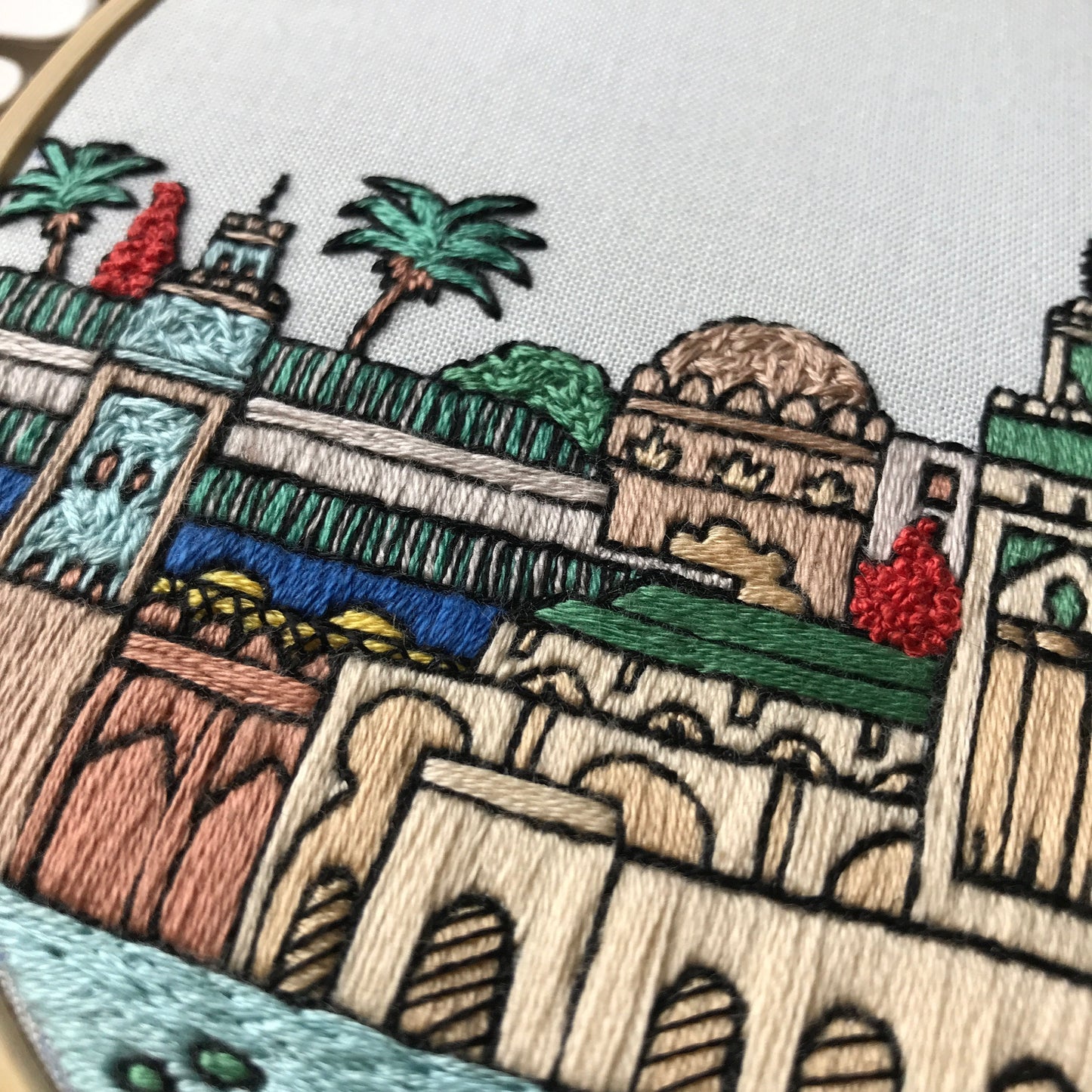 Marrakesh, Morocco, Landmarks - Hand Embroidery Pattern (PDF)