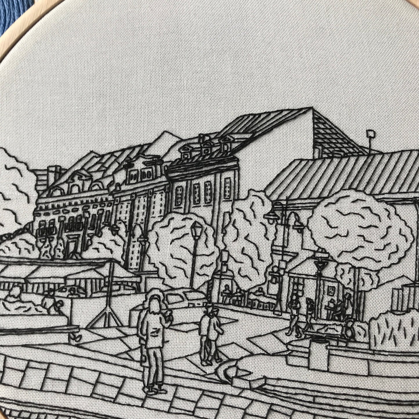 Vilnius, Lithuania, Black & White - Hand Embroidery Pattern (PDF)