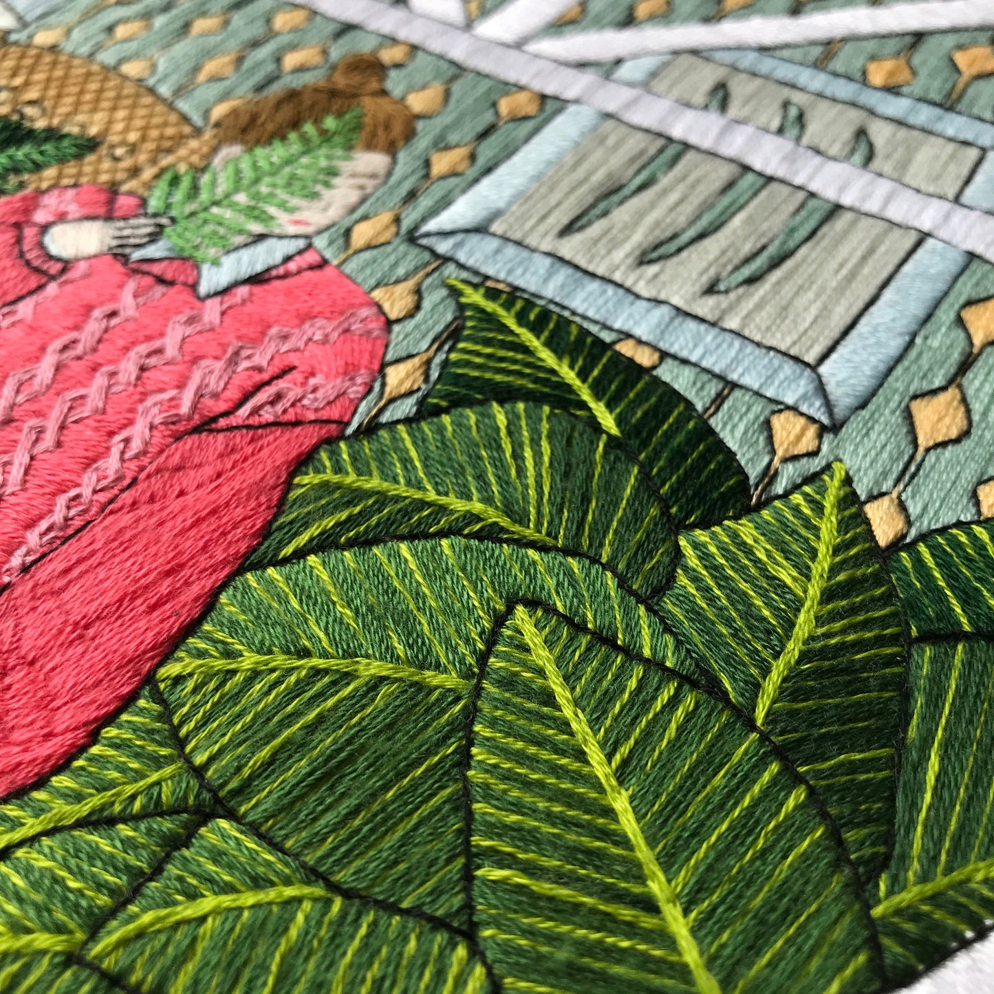 Girl and Leaves - Hand Embroidery Pattern (PDF)