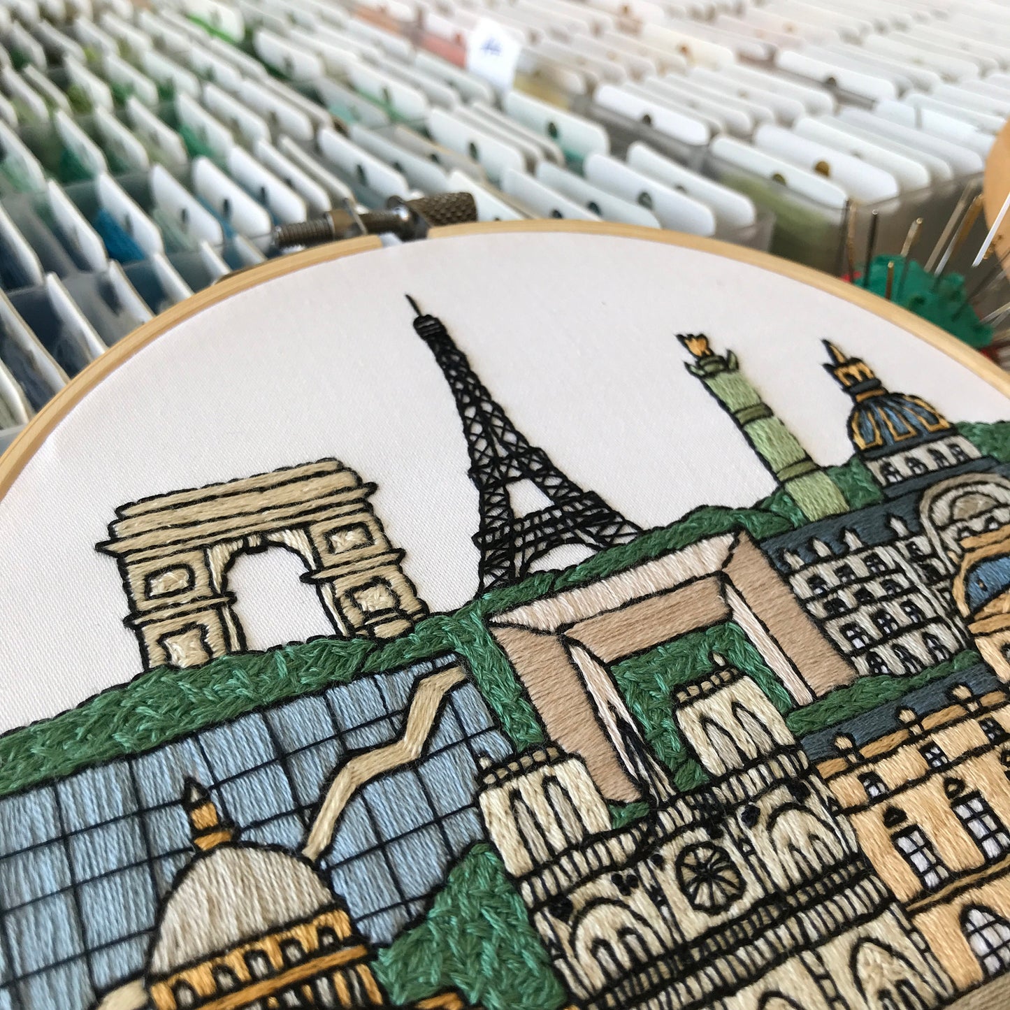Paris, France, Landmarks - Hand Embroidery Pattern (PDF)