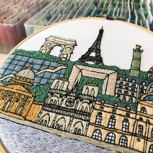 Paris, France, Landmarks - Hand Embroidery Pattern (PDF)