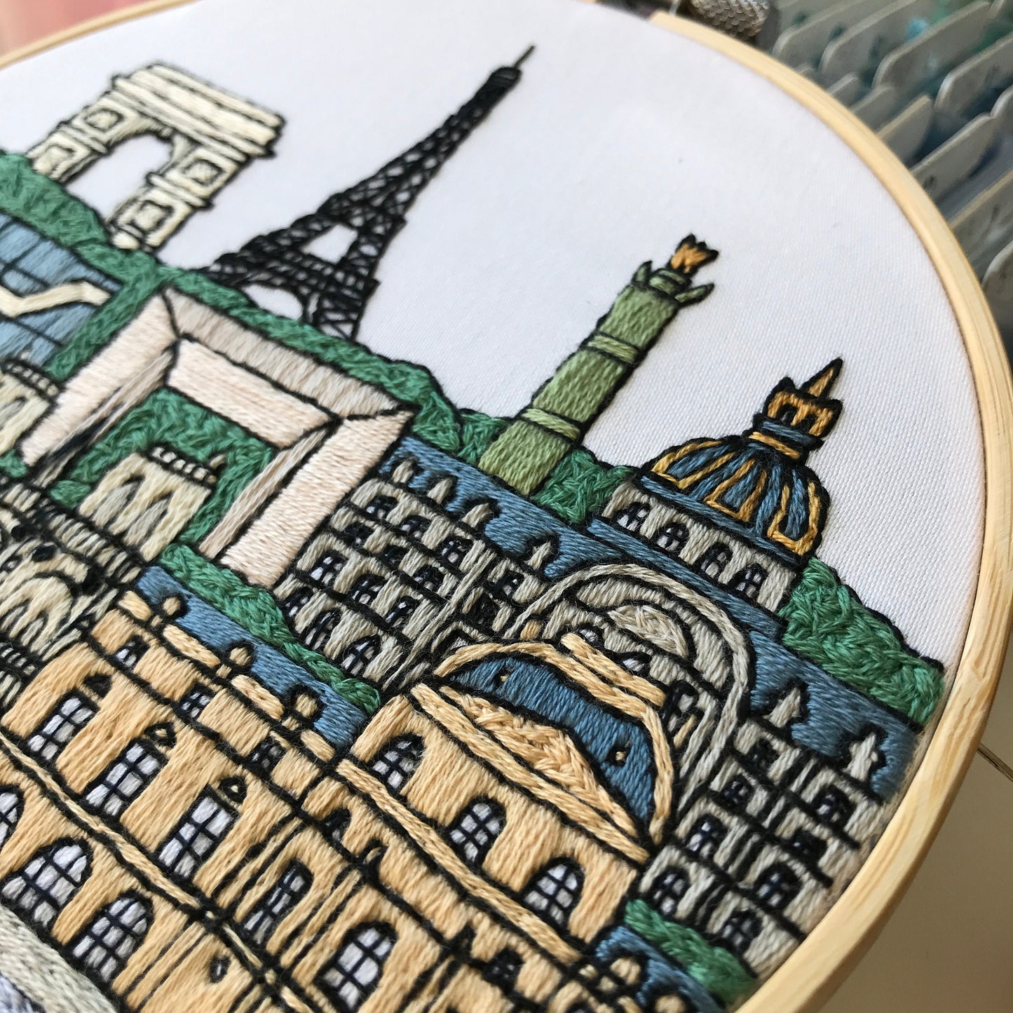 Paris, France, Landmarks - Hand Embroidery Pattern (PDF)
