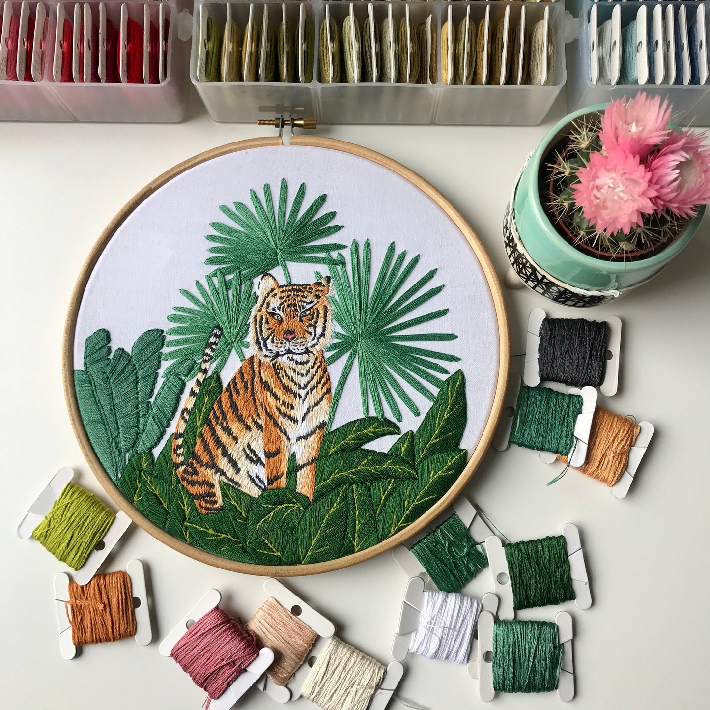 Jungle Tiger - Hand Embroidery Pattern (PDF)