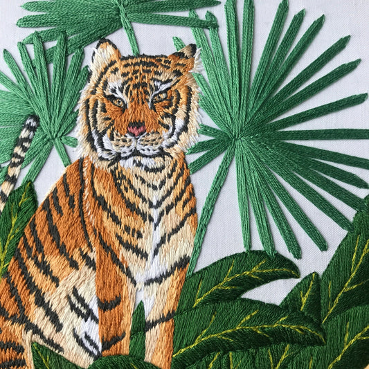 Jungle Tiger - Hand Embroidery Pattern (PDF) faimyxstitch.com