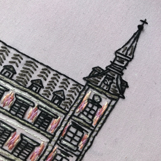 Madrid, Spain, Architecture - Hand Embroidery Pattern (PDF) faimyxstitch.com