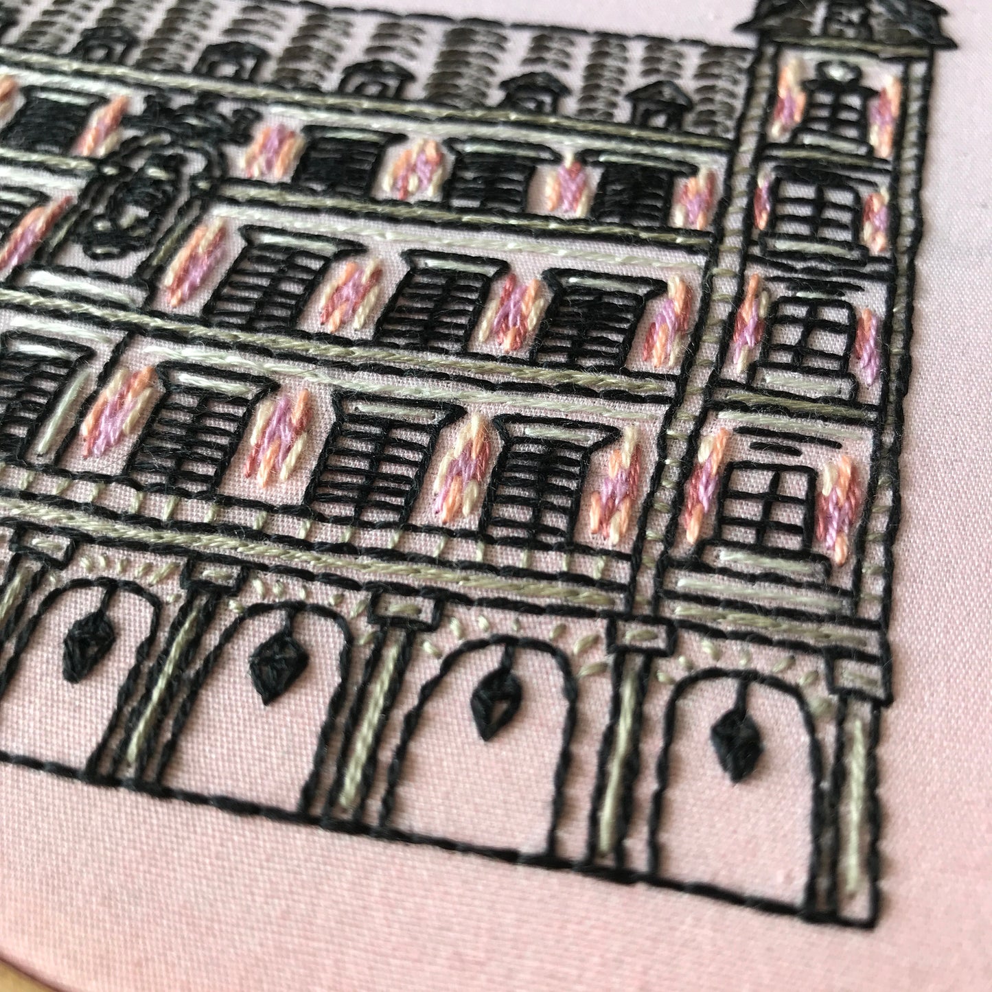 Madrid, Spain, Architecture - Hand Embroidery Pattern (PDF)