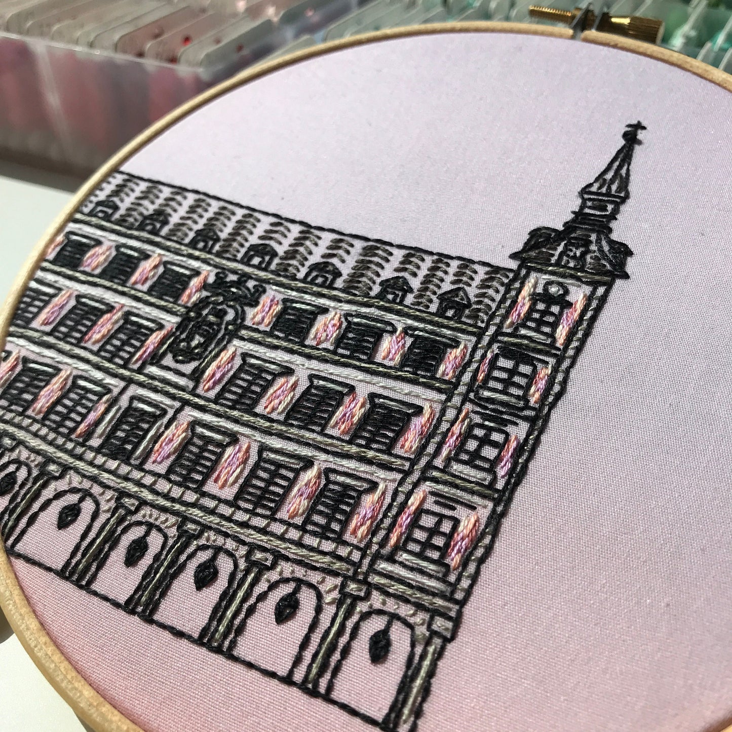 Madrid, Spain, Architecture - Hand Embroidery Pattern (PDF)
