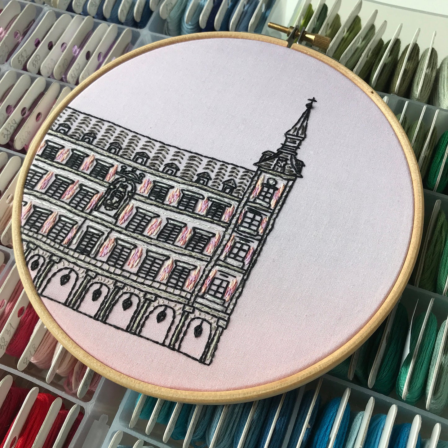 Madrid, Spain, Architecture - Hand Embroidery Pattern (PDF)