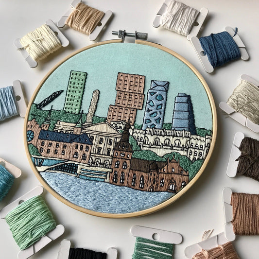 Oslo, Norway, Cityscape - Hand Embroidery Pattern (PDF) faimyxstitch.com