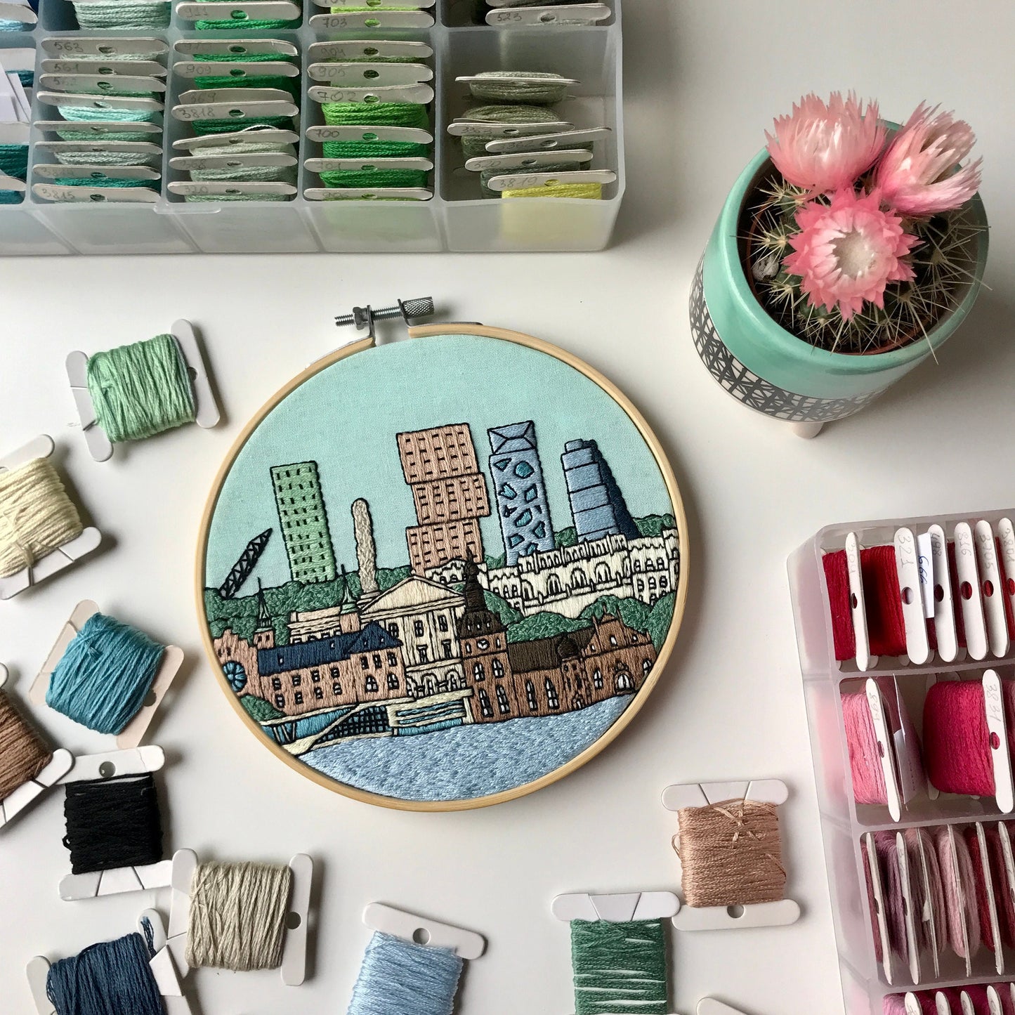 Oslo, Norway, Cityscape - Hand Embroidery Pattern (PDF)