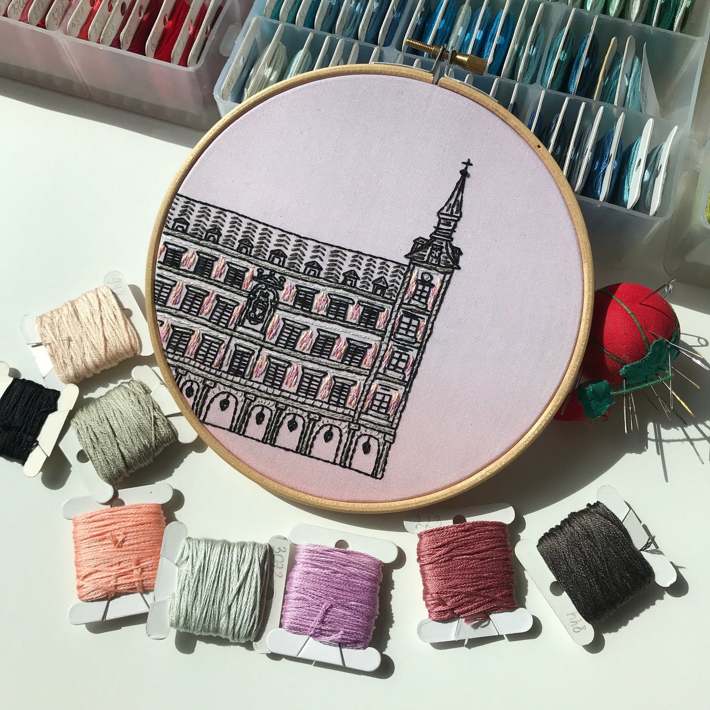 Madrid, Spain, Architecture - Hand Embroidery Pattern (PDF)