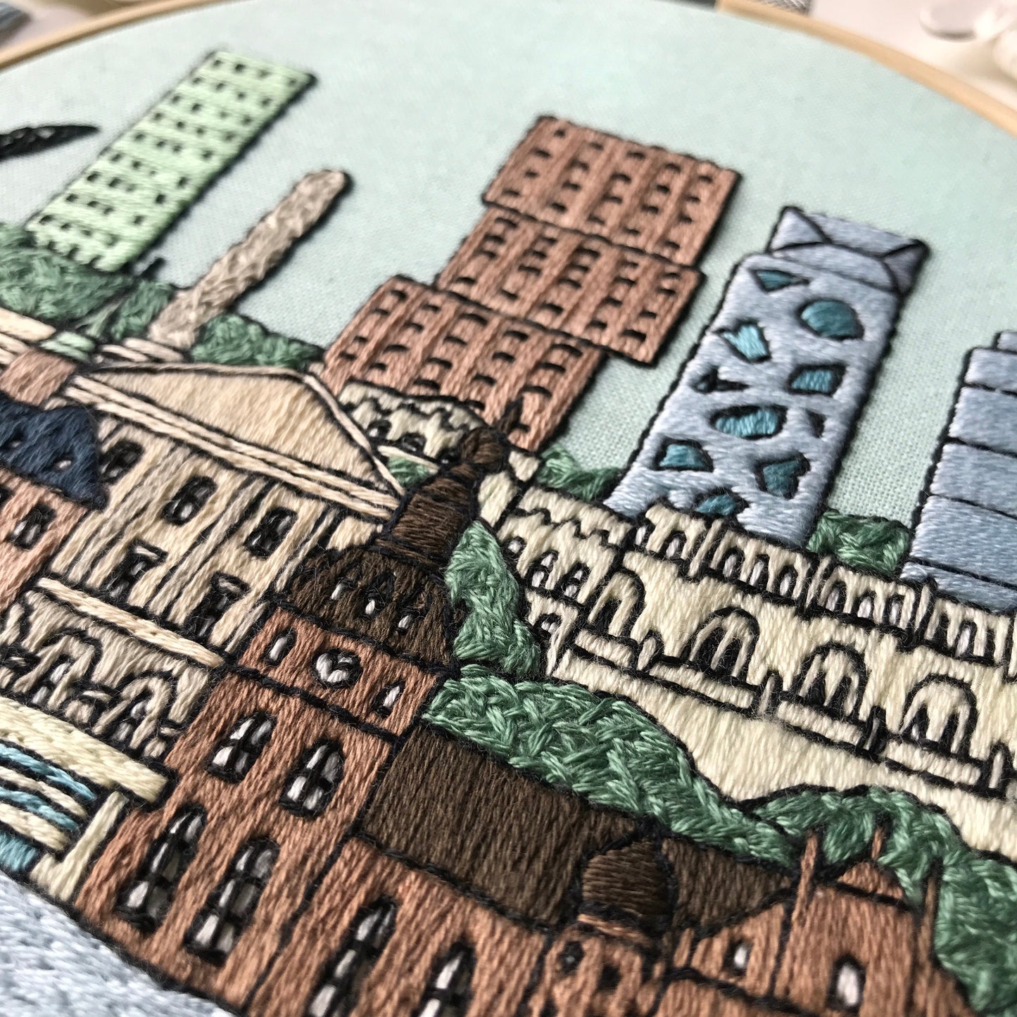 Oslo, Norway, Cityscape - Hand Embroidery Pattern (PDF)