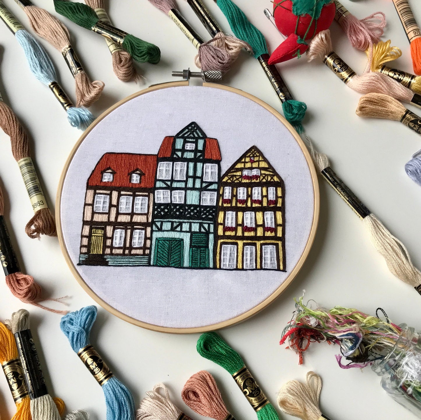 Quedlinburg, Germany, Architecture - Hand Embroidery Pattern (PDF)