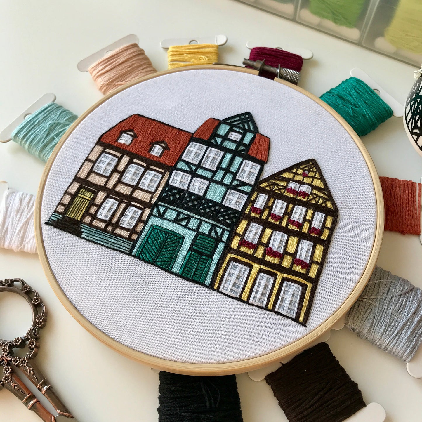 Quedlinburg, Germany, Architecture - Hand Embroidery Pattern (PDF)