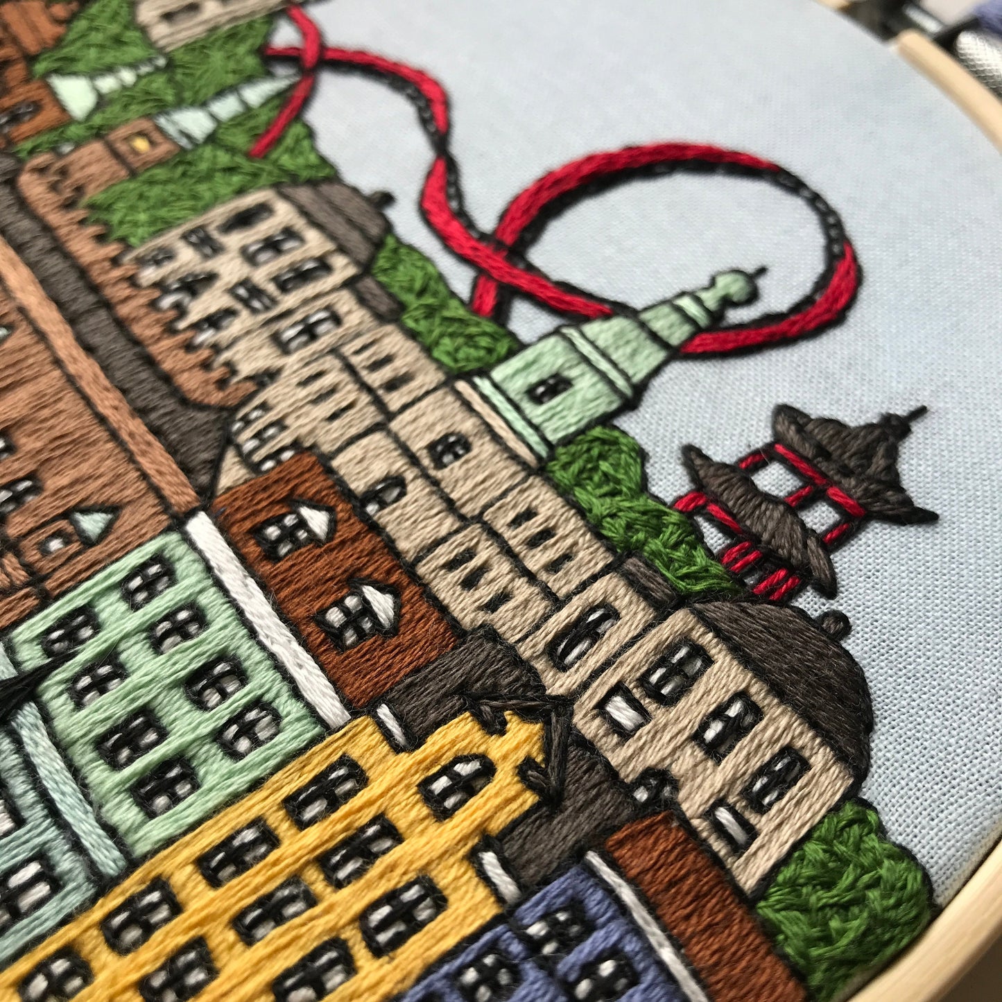 Copenhagen, Denmark, Cityscape - Hand Embroidery Pattern (PDF)