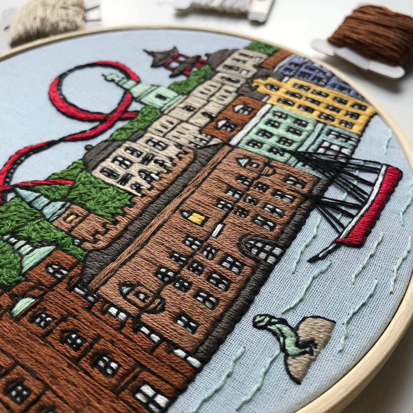 Copenhagen, Denmark, Cityscape - Hand Embroidery Pattern (PDF)