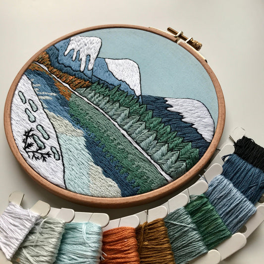 Winter Landscape - Hand Embroidery Pattern (PDF) faimyxstitch.com