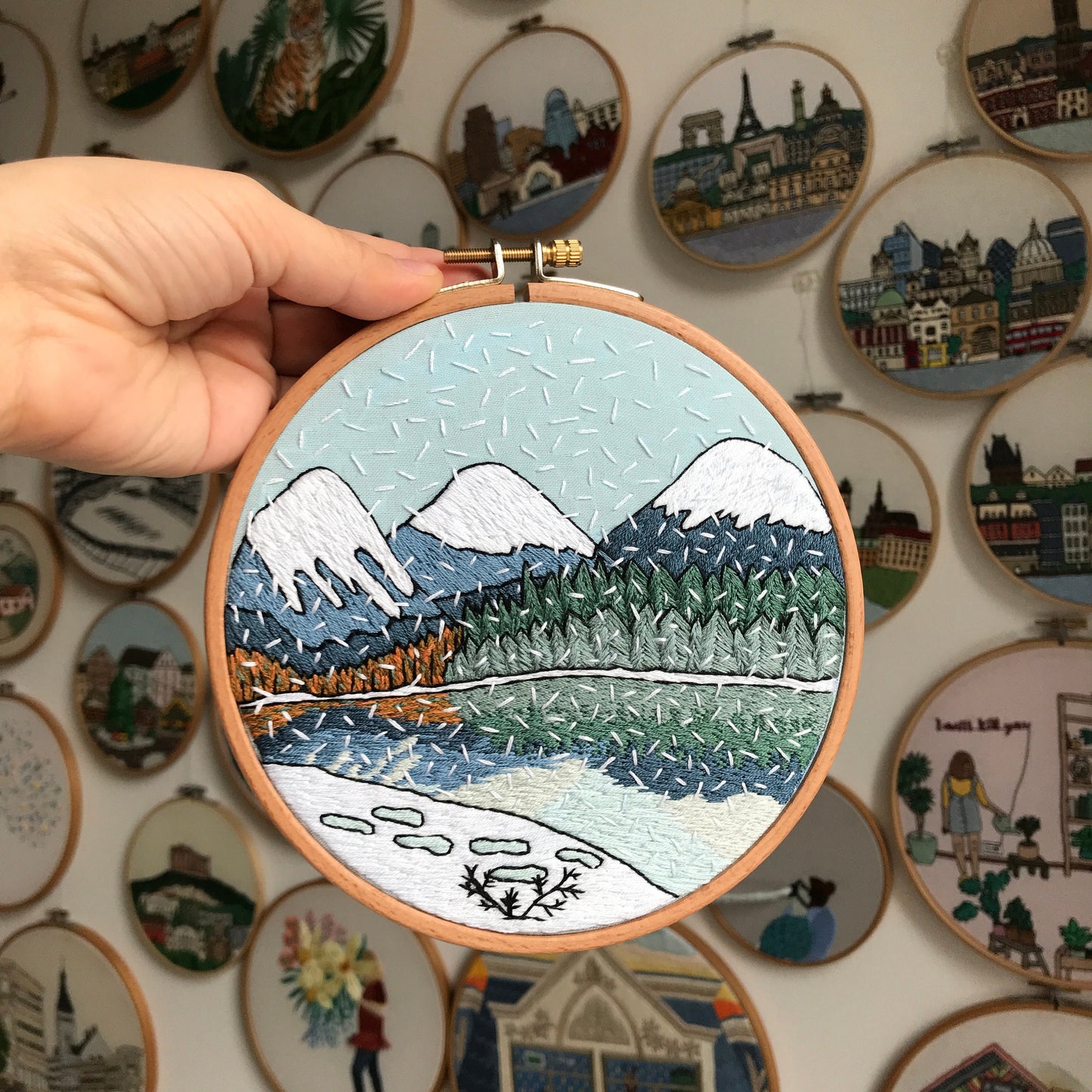 Winter Landscape - Hand Embroidery Pattern (PDF)